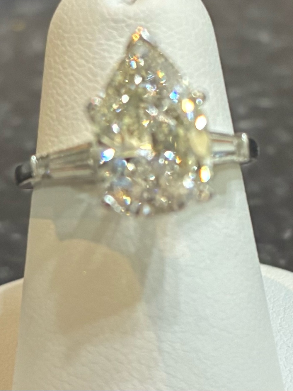Pear-Shaped Diamond Accent Ring